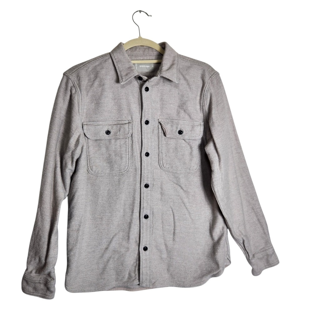 Everlane Mens Heavyweight Cotton Flannel Overshirt Tan M